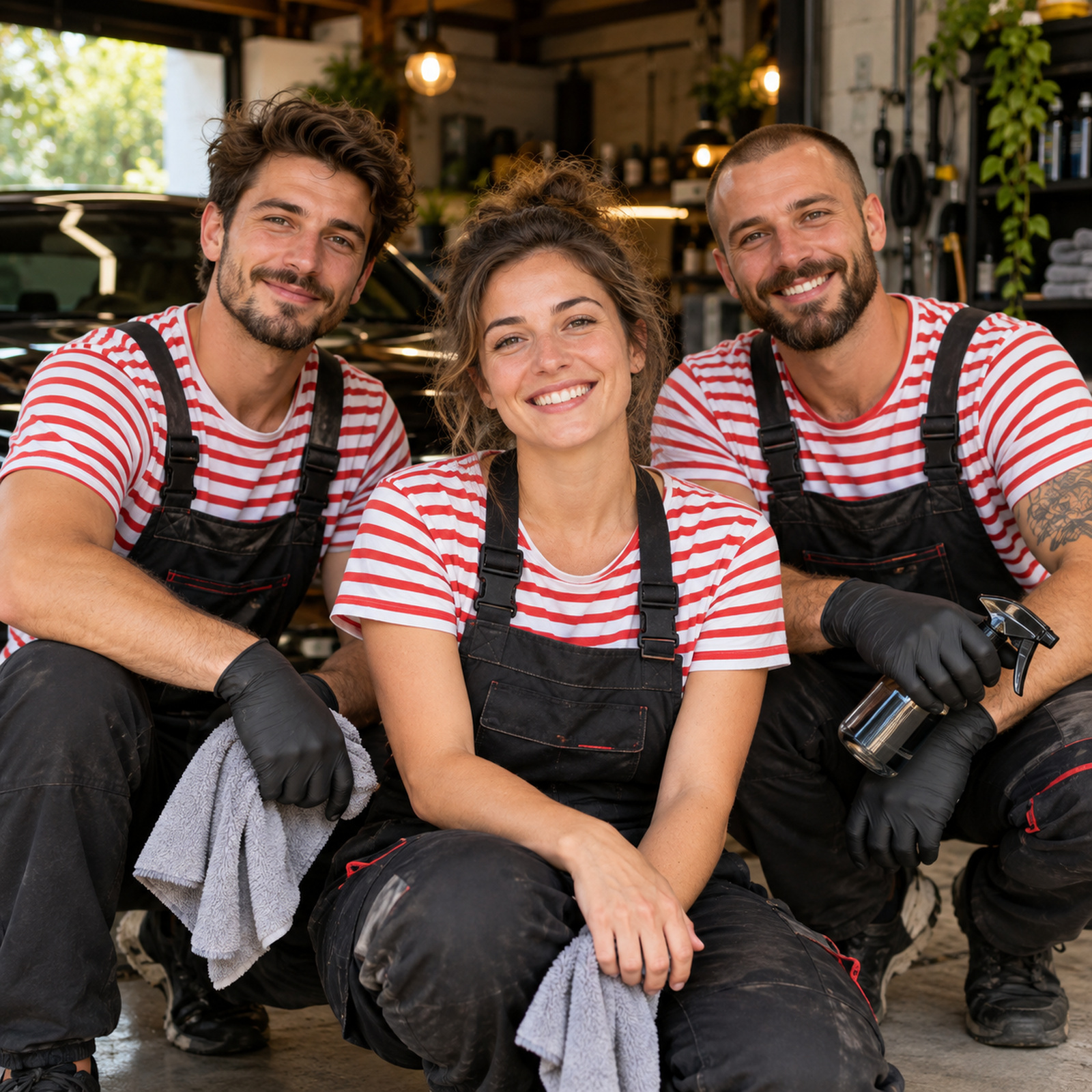 L'équipe Brilléra en marinières rouges